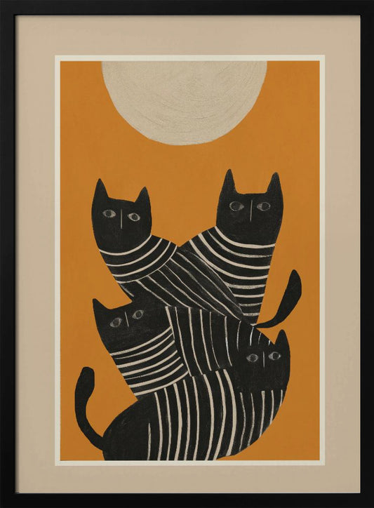 Abstract Black Cats - Poster / Art Print