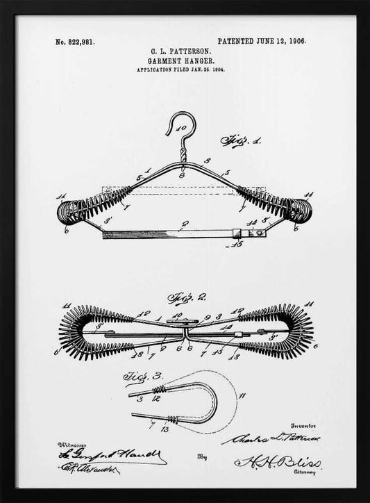 Garment Hanger Patent 1906 - Poster / Art Print