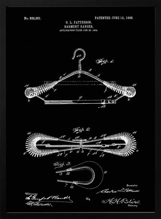 Garment Hanger Patent 1906 - Poster / Art Print