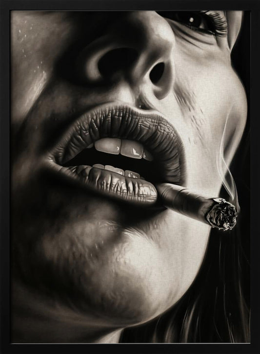 The Girl With the Burning Cigarette - Poster / Art Print