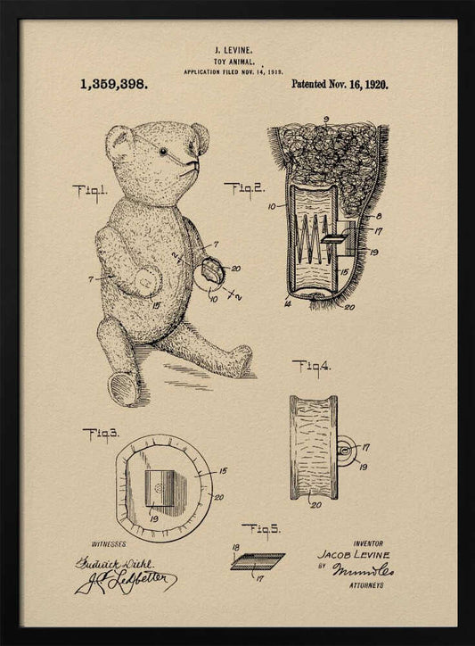 Teddybear Patent 1920 - Poster / Art Print