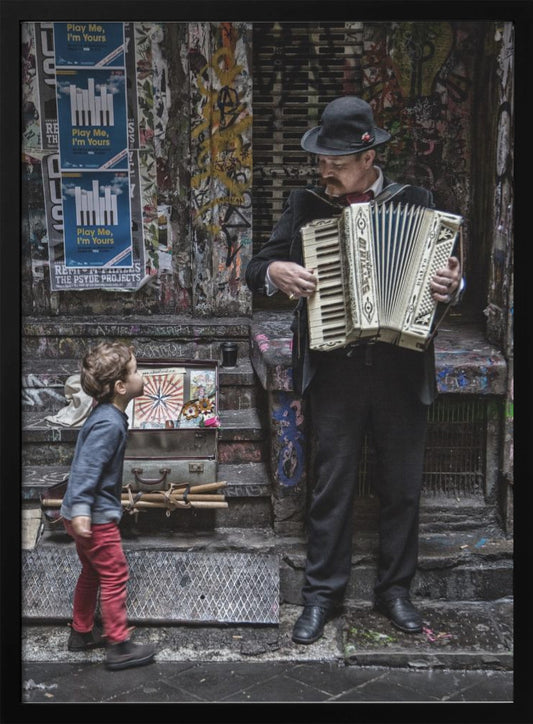 The Busker And The Boy - Poster / Art Print
