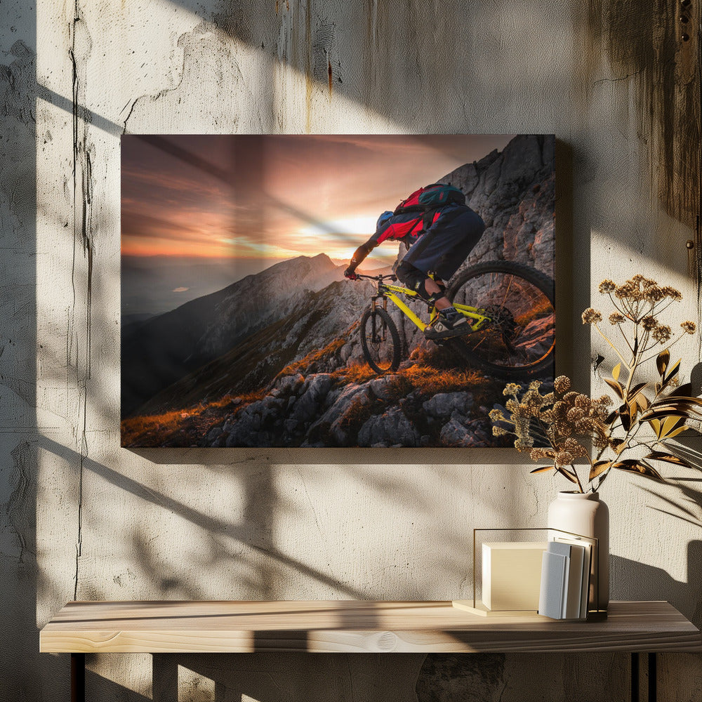 Golden hour high alpine ride - Poster / Art Print