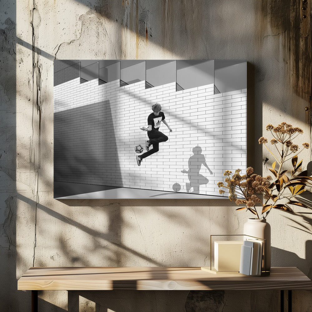 Boy with football - Poster / Art Print