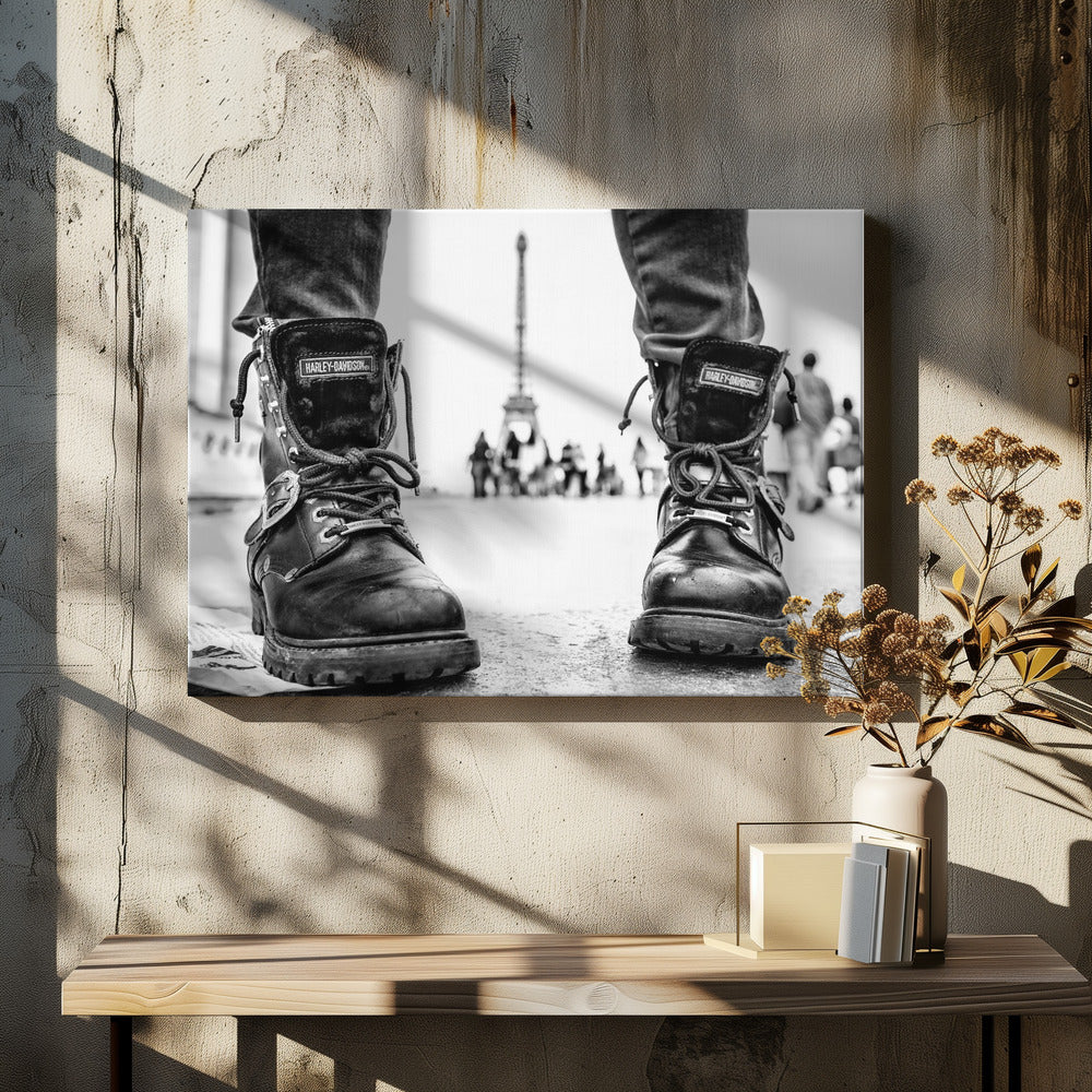 Biker Boots in Paris - Poster / Art Print