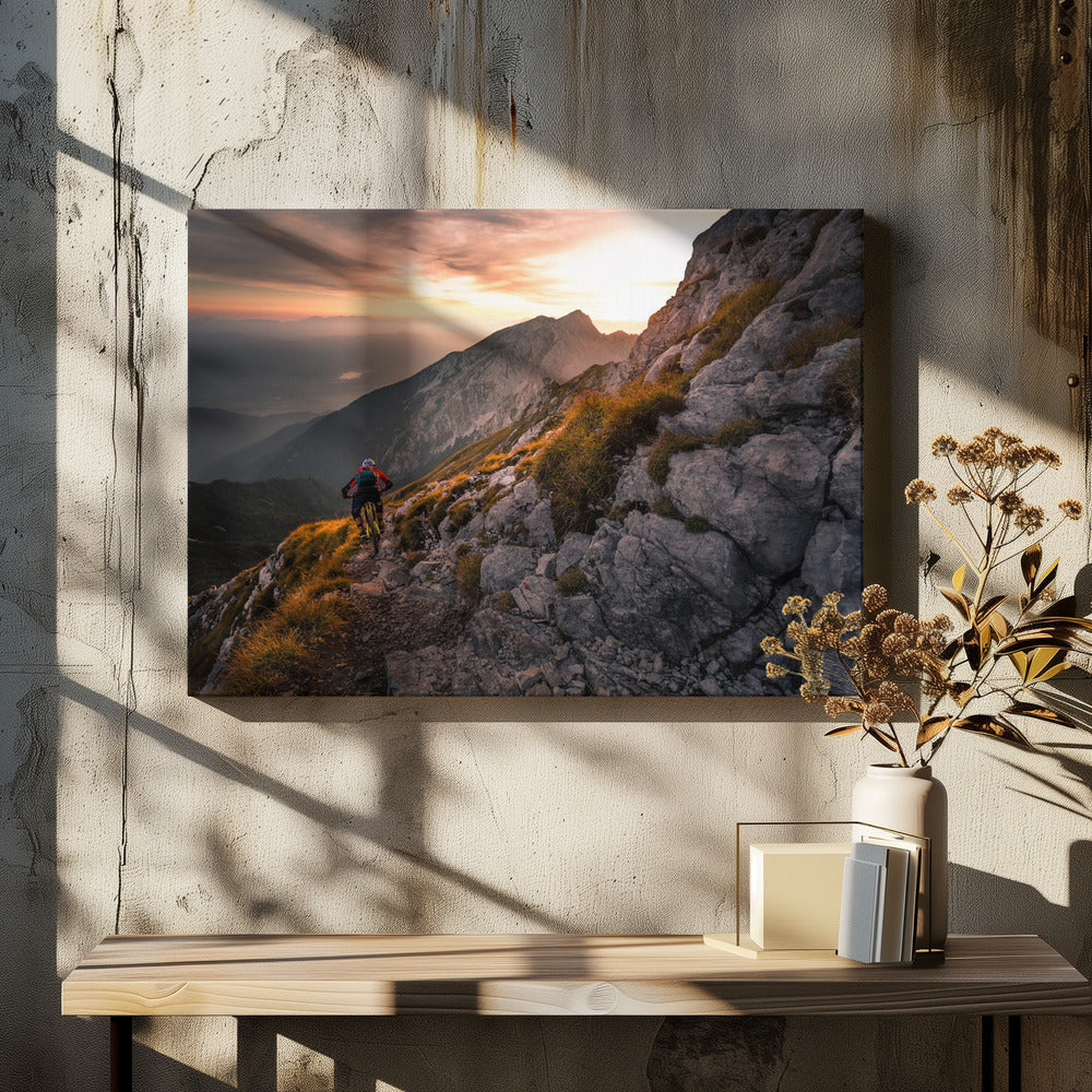 Sunset high alpine ride - Poster / Art Print