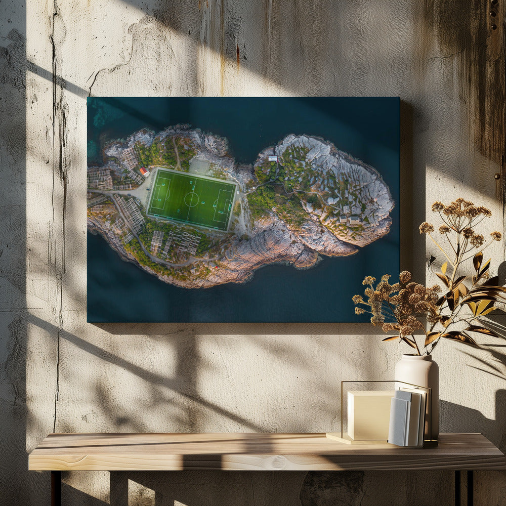 Football field on the edge of the world - Poster / Art Print