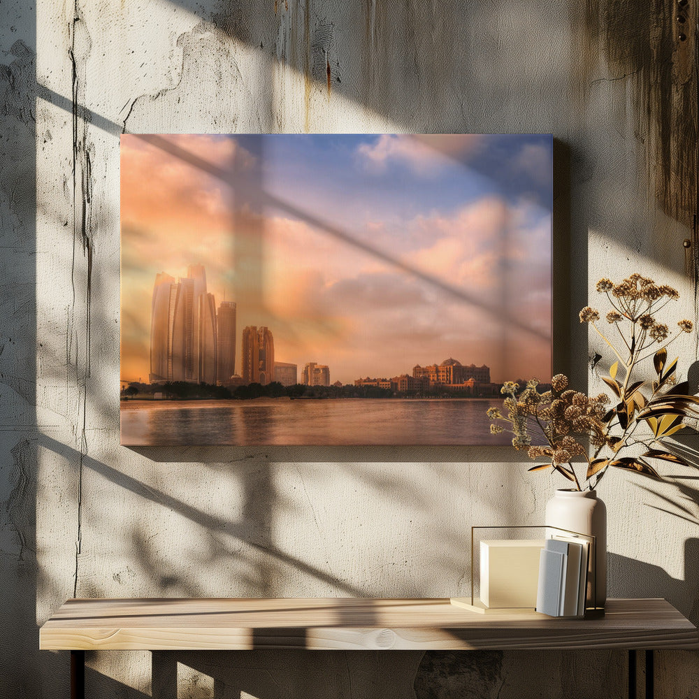 Etihad Towers & Emirates Palace, Abu Dhabi, UAE - Poster / Art Print