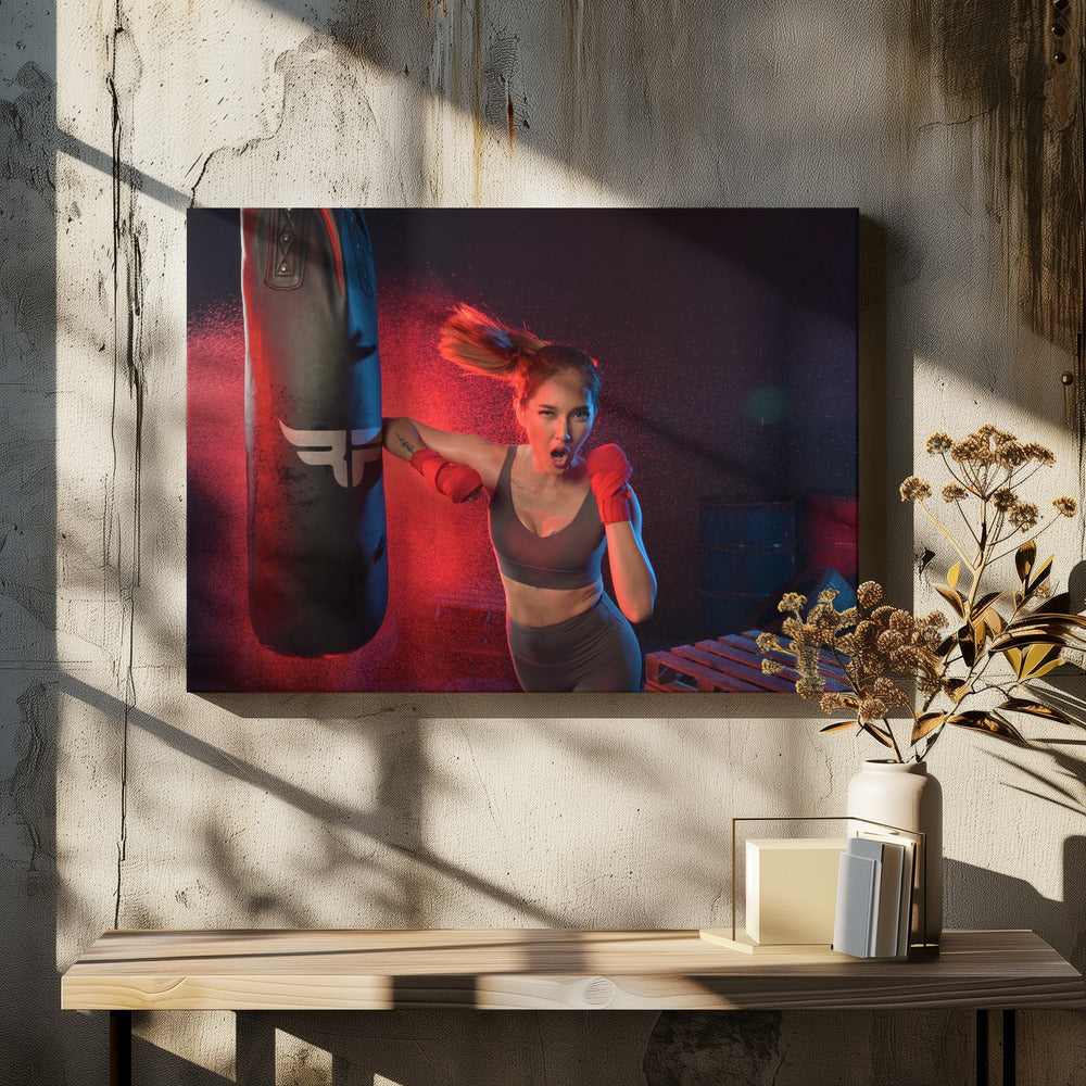 Portrait of lady boxer - Poster / Art Print