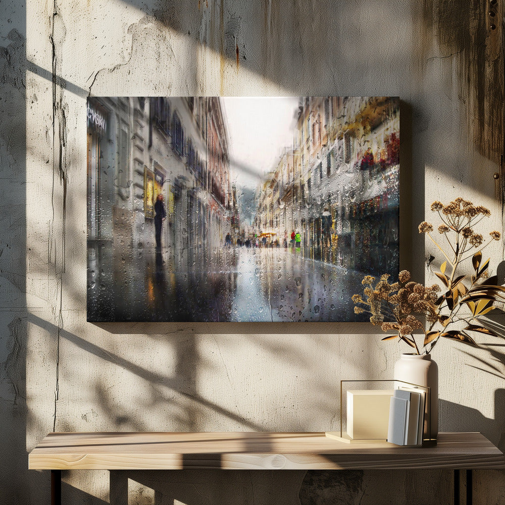 After the rain in the alleys of Rome - Poster / Art Print
