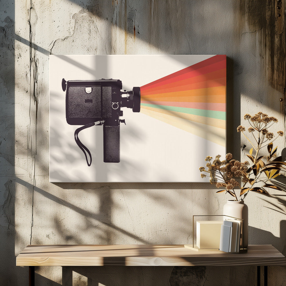 Movie Camera Rainbow - Poster / Art Print