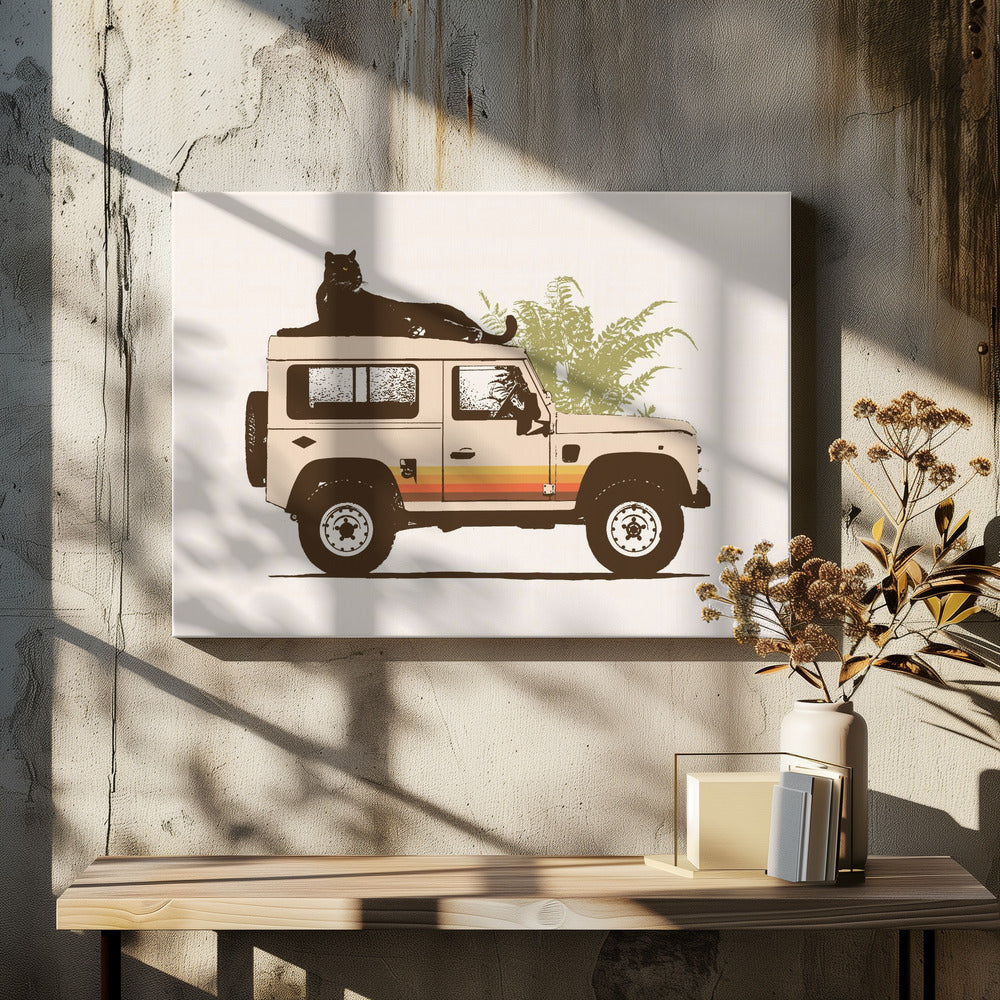 Black Panther On Car - Poster / Art Print