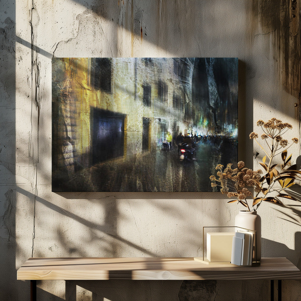 Biker on the alley - Poster / Art Print