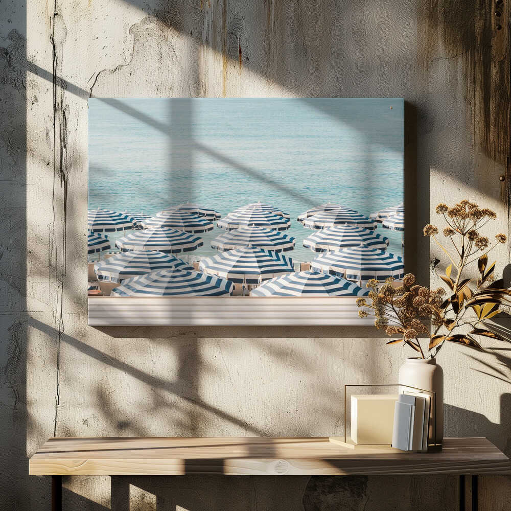Striped Beach Umbrellas - Poster / Art Print
