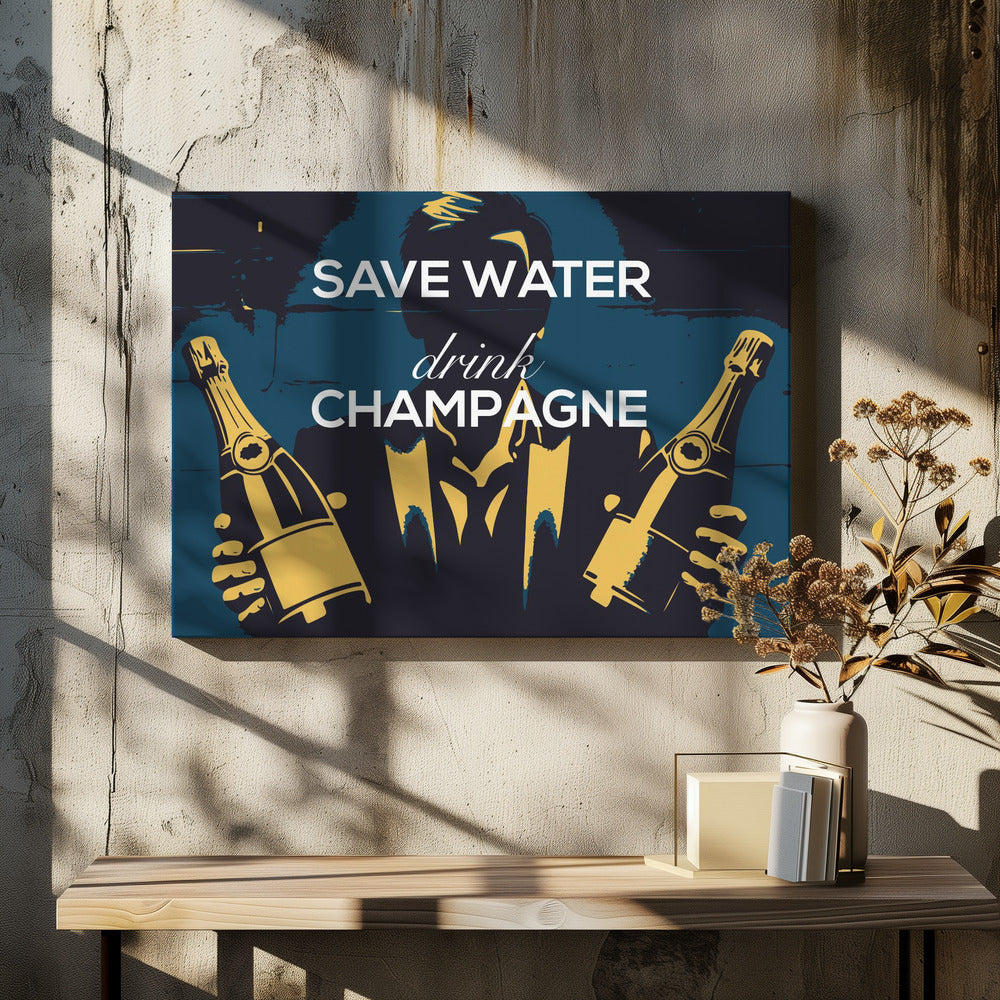 Save water - Drink champagne - Poster / Art Print