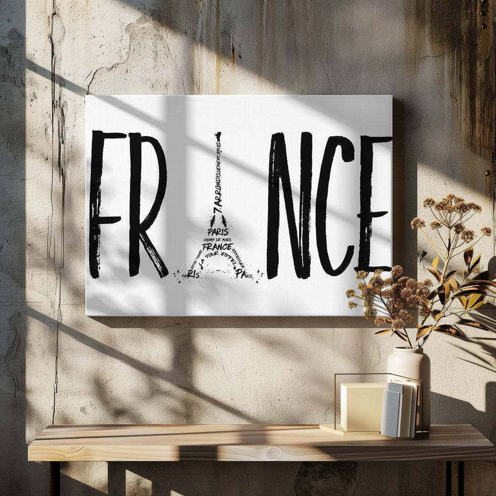FRANCE Typography - Poster / Art Print