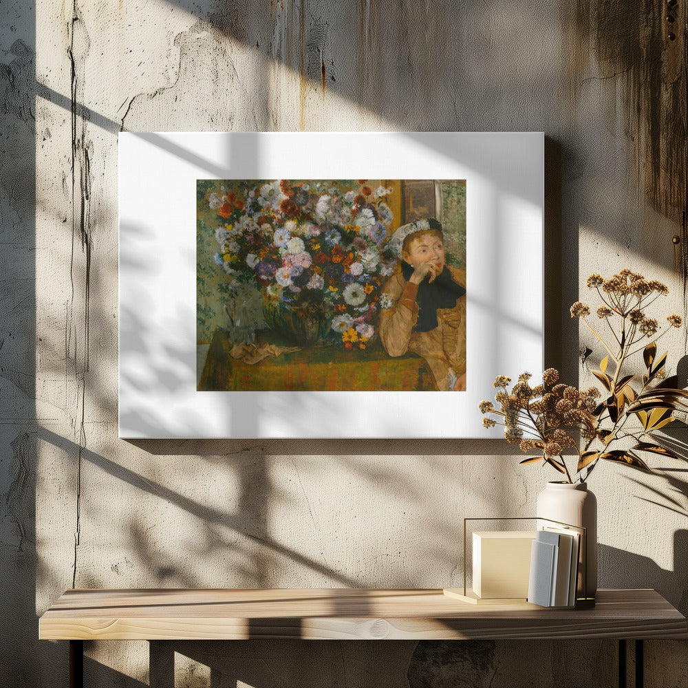 A Woman Seated Beside a Vase of Flowers No.2 - Poster / Art Print