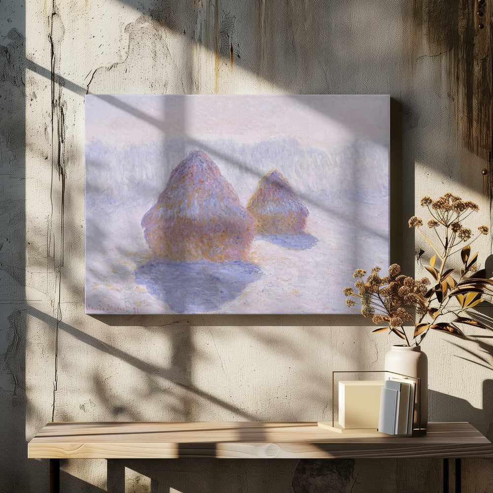 Haystacks (effect of Snow and Sun) (1891) By Claude Monet - Poster / Art Print
