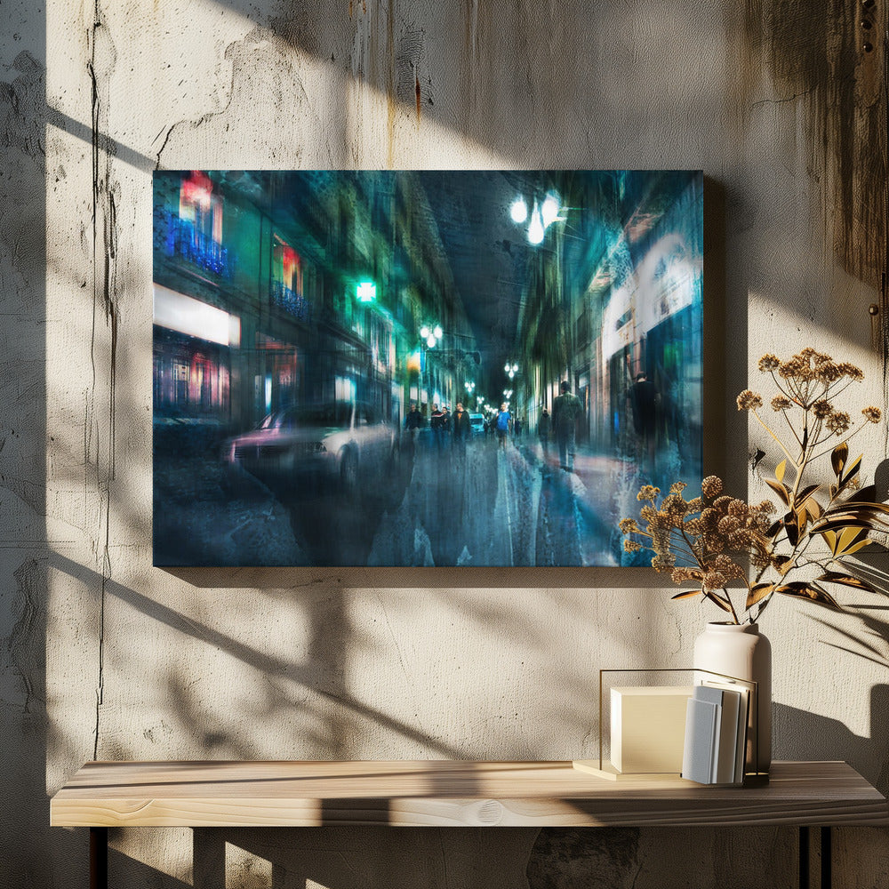 Night in the alleys of Barcelona - Poster / Art Print