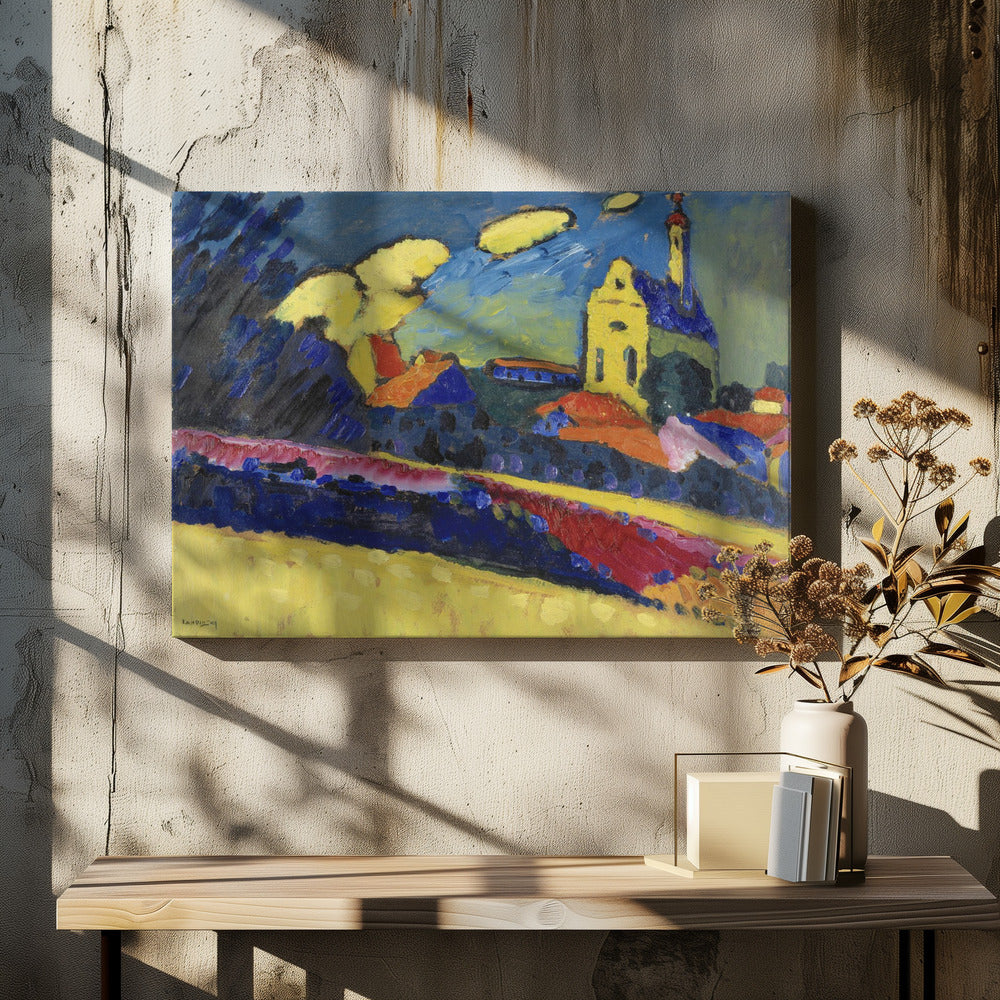 Study of Murnau Landscape With Church (1909) - Poster / Art Print