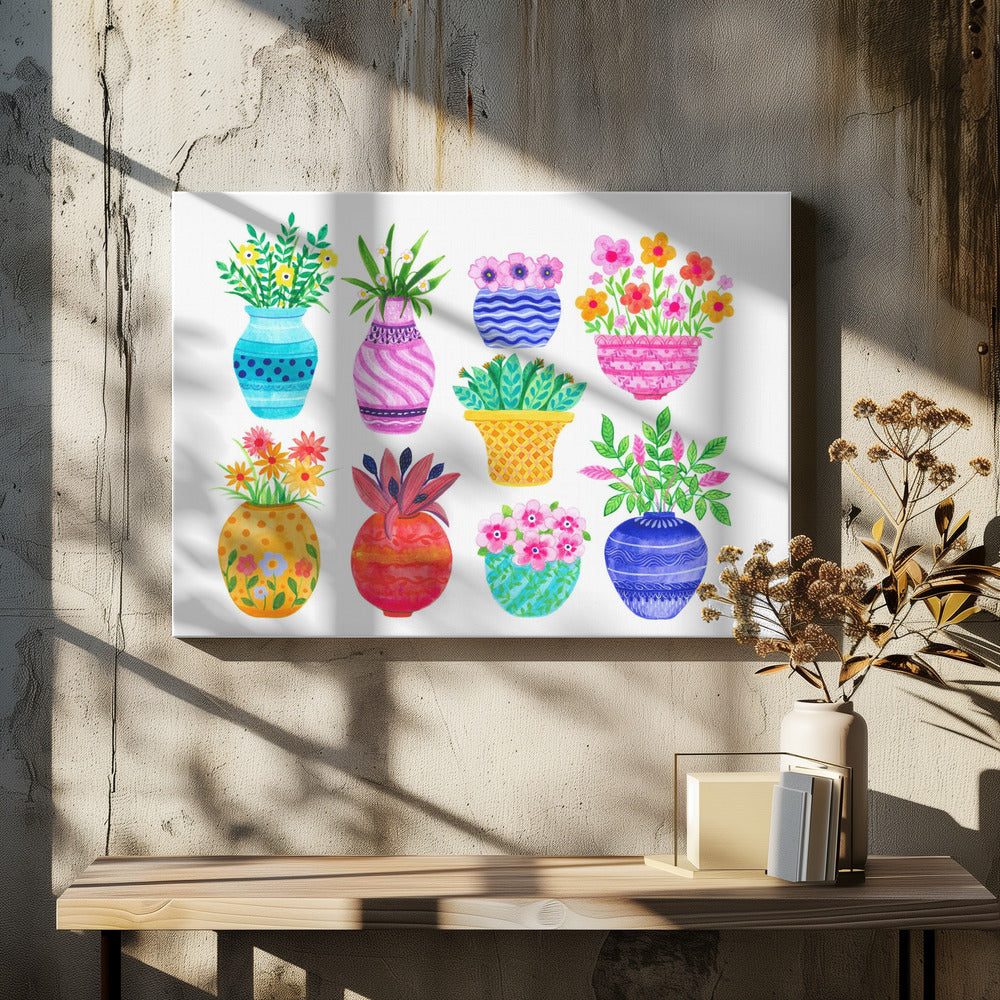 Pots and Flowers - Poster / Art Print
