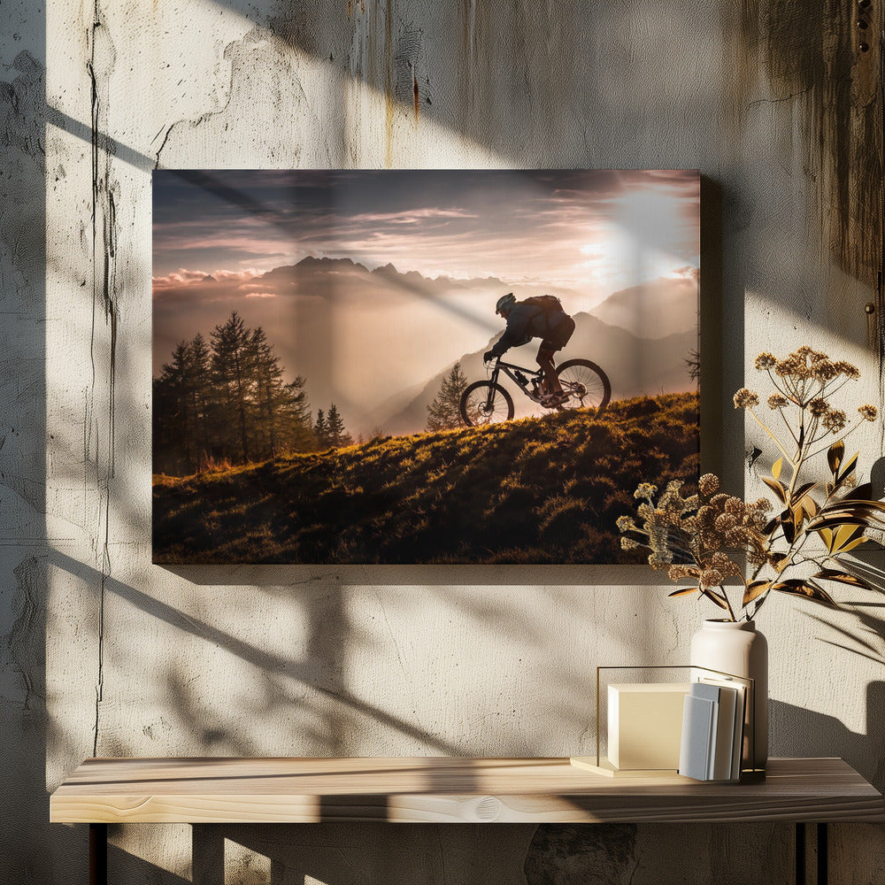 Golden hour biking - Poster / Art Print