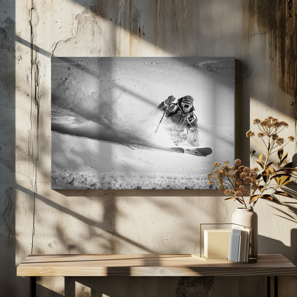 Henri making a powder turn... - Poster / Art Print