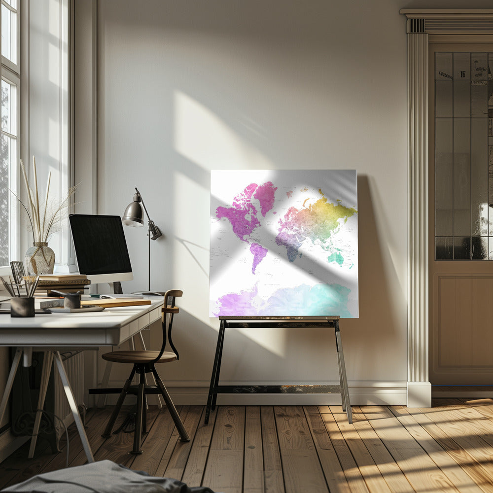 Leo världskarta - Poster / Art Print