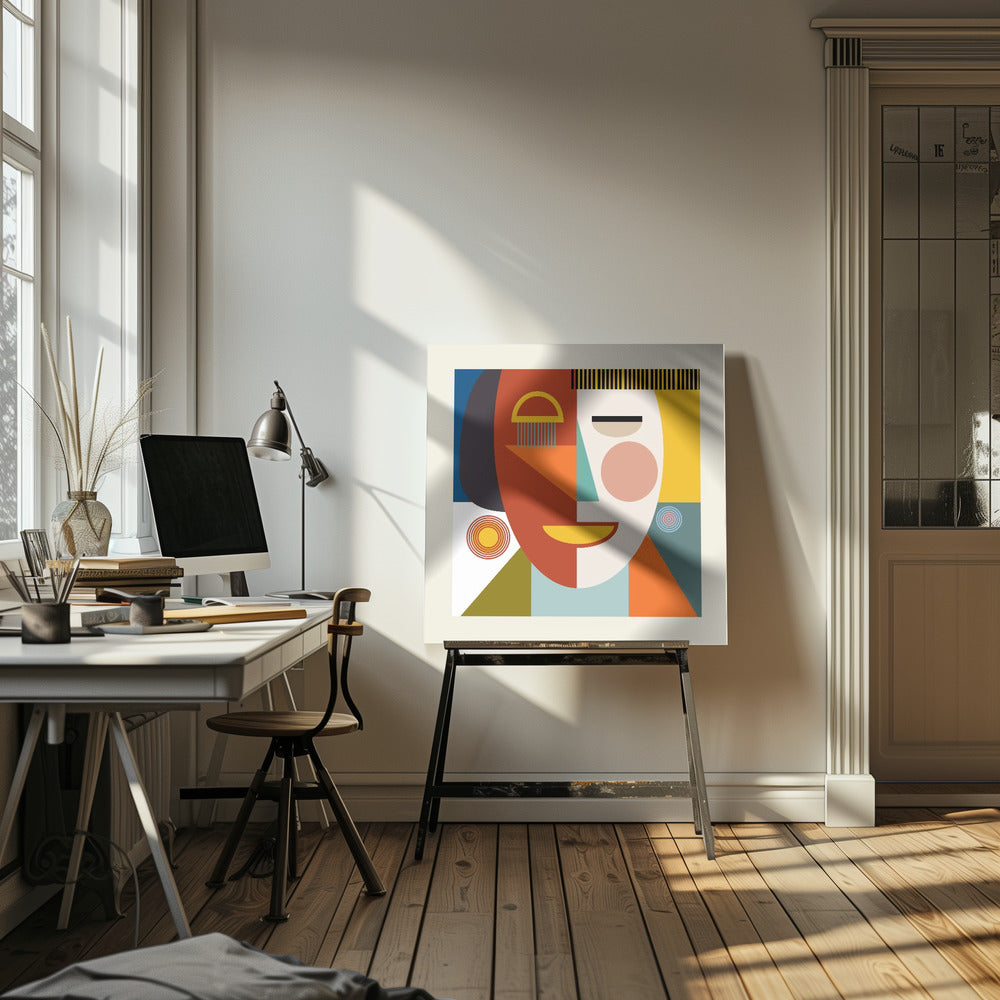 Faces Stripes Minimal Copy - Poster / Art Print