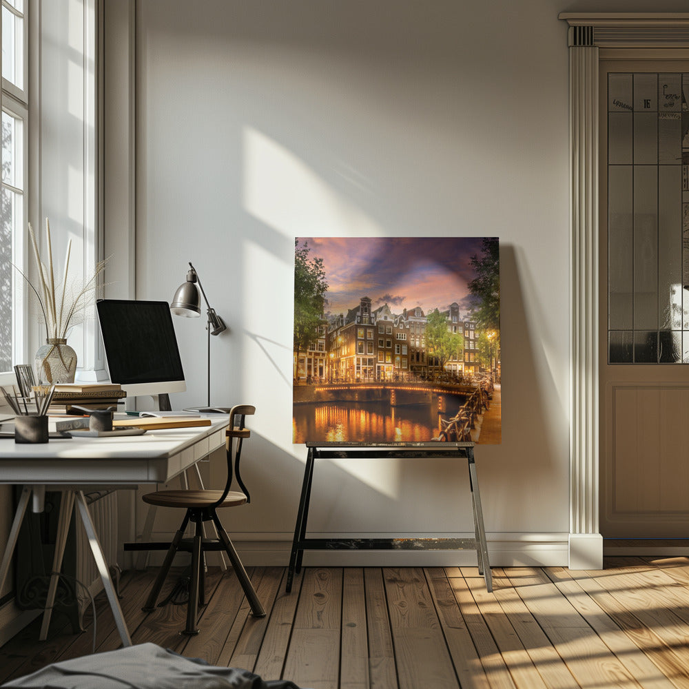 AMSTERDAM Idyllic impression from Singel - Poster / Art Print
