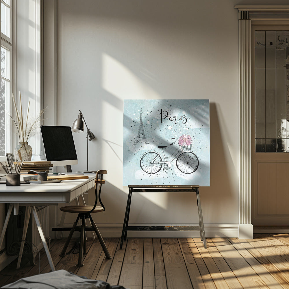 Blue Paris Bike - Poster / Art Print