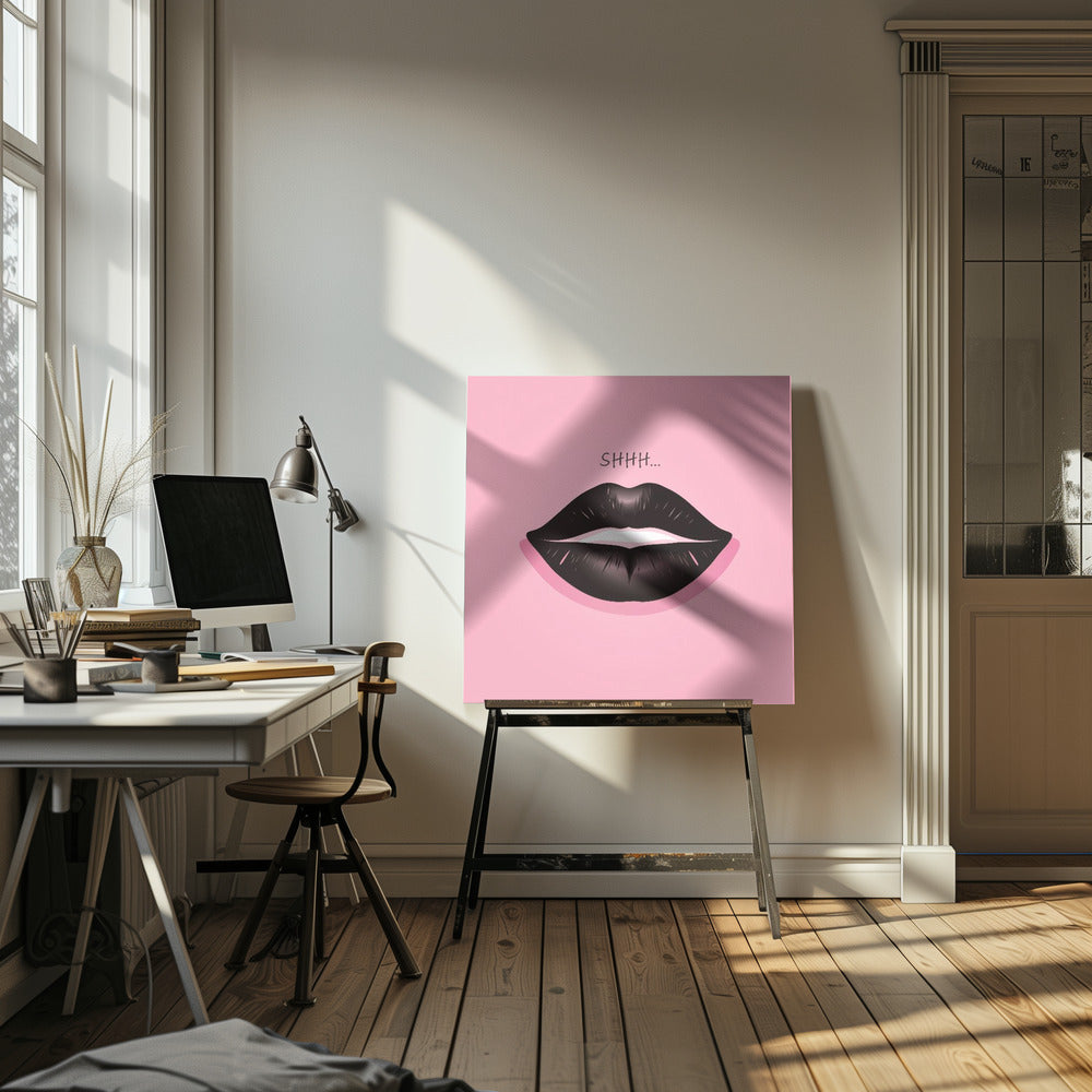 Lips In Black and Pink - Poster / Art Print