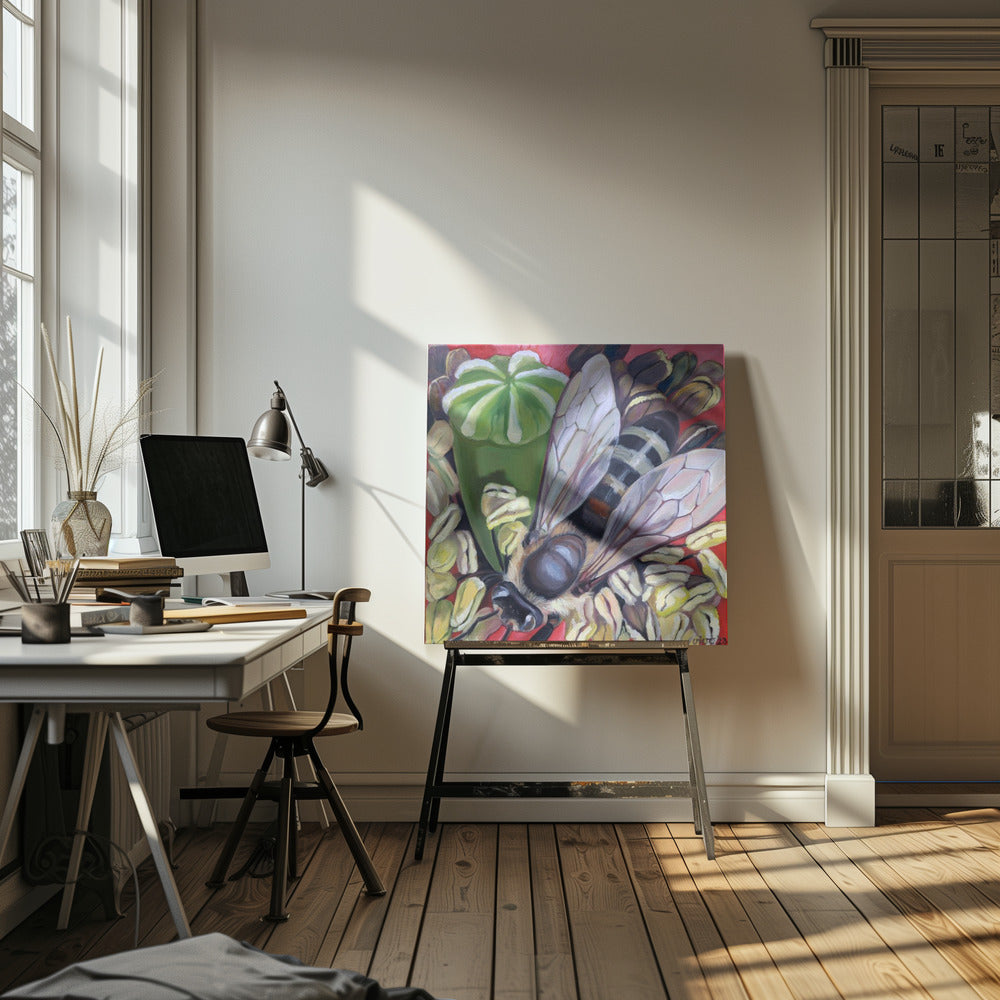 Hornet Hoverfly On Poppies - Poster / Art Print