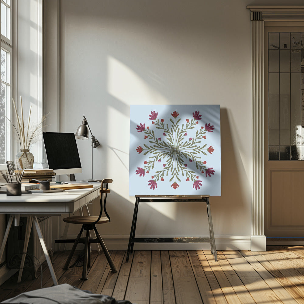 Symmetrical Floral Pattern - Poster / Art Print