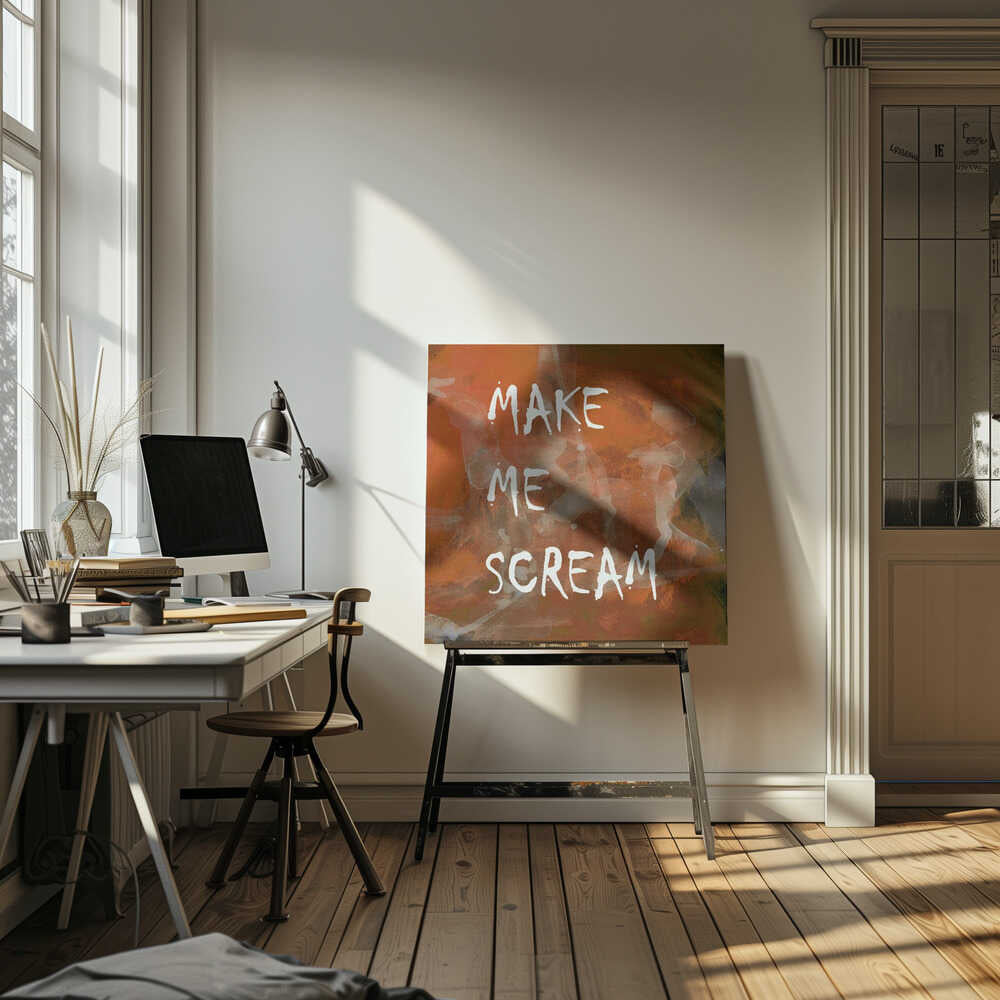 Background 2 Make Me Scream All Caps Copper Terracotta - Poster / Art Print