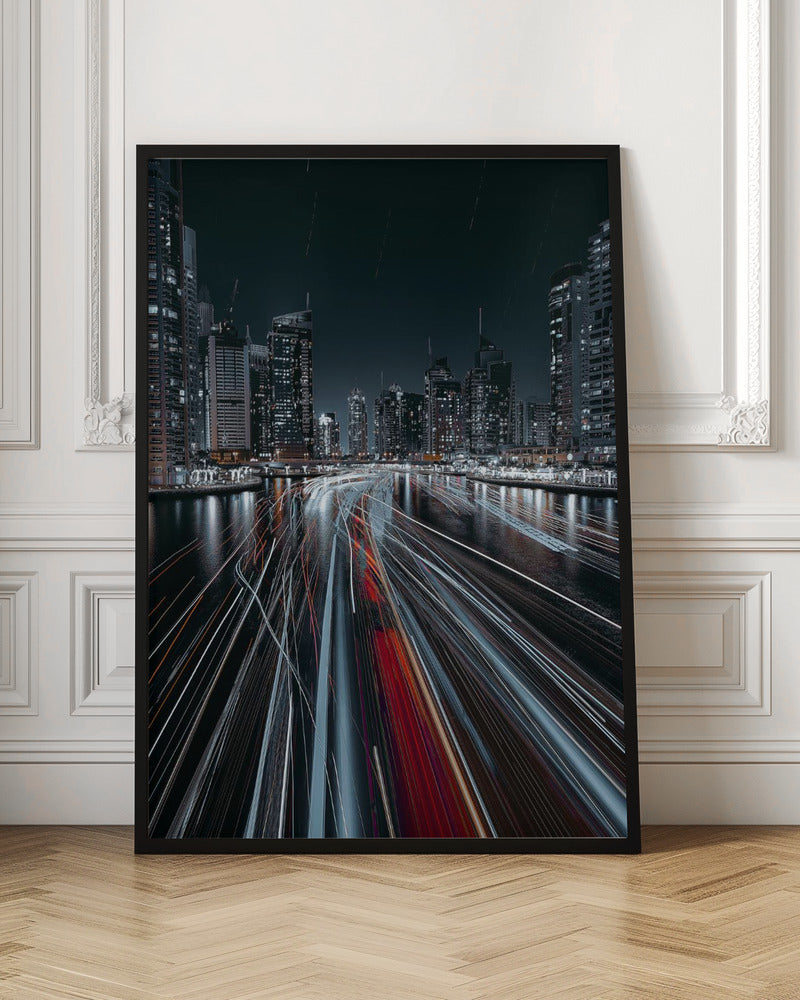 Traffic jam in the Dubai canal - Poster / Art Print