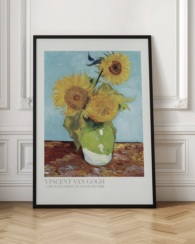 Vase With Three Sunflowers - Poster / Art Print