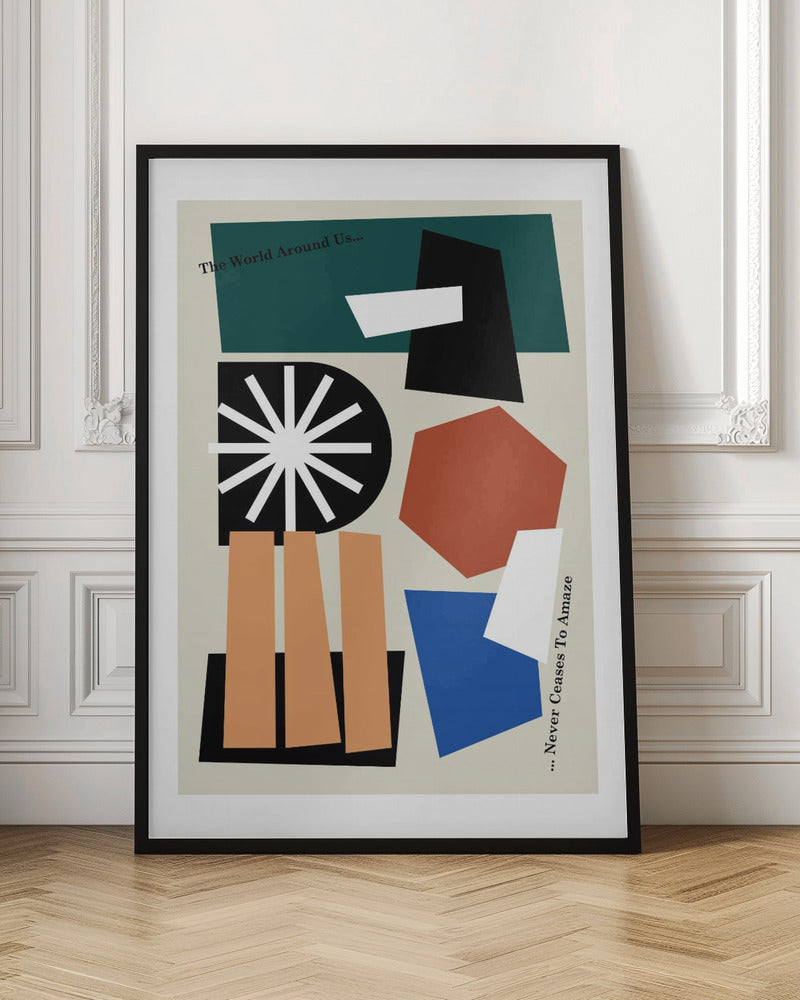 The World Around Us Greige - Poster / Art Print