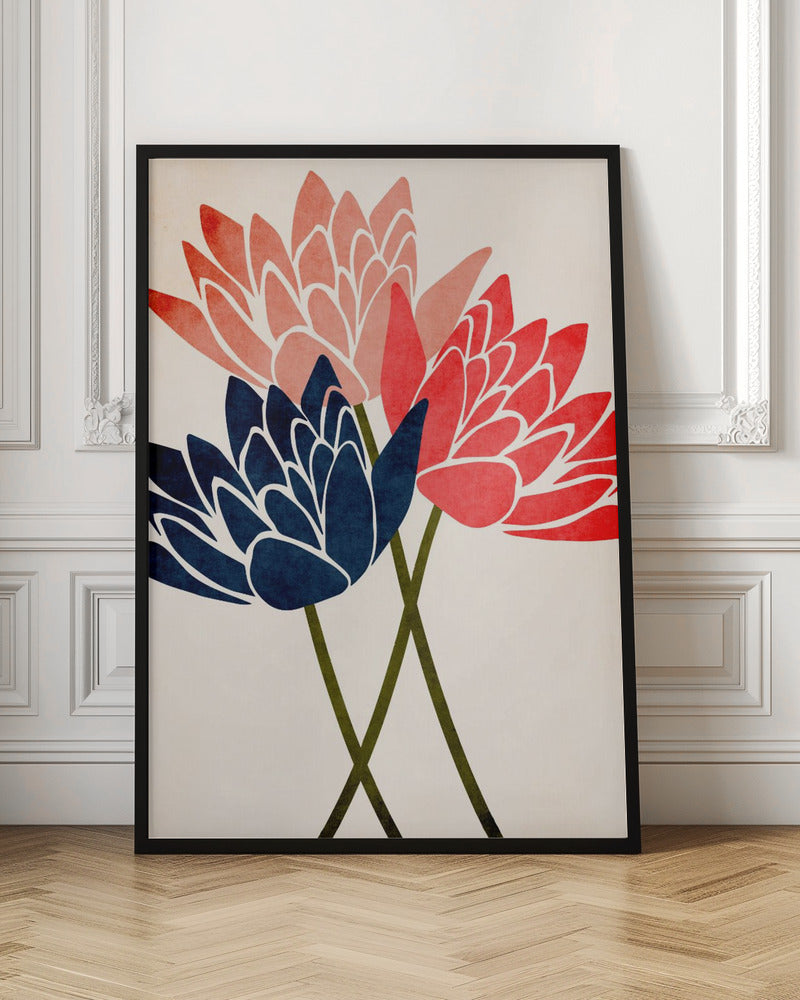 Three Dancing Blossoms - Poster / Art Print