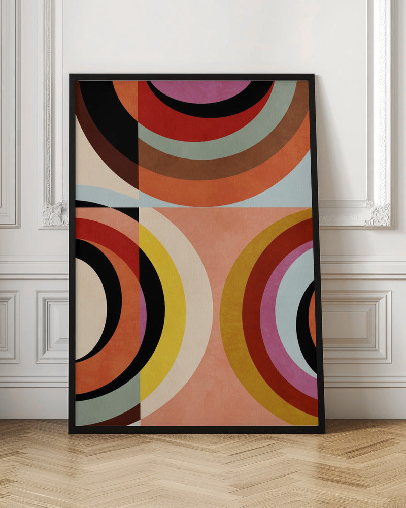 Warm Colors Bauhaus Geometry3 - Poster / Art Print