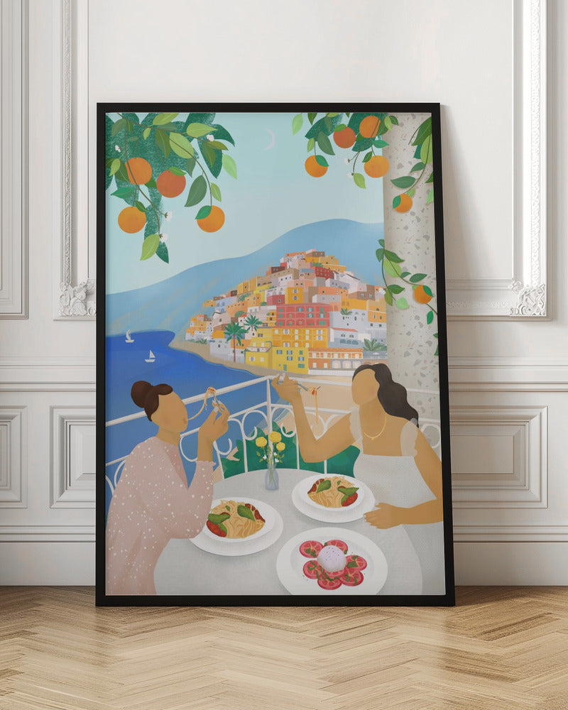 Girls in Positano - Poster / Art Print