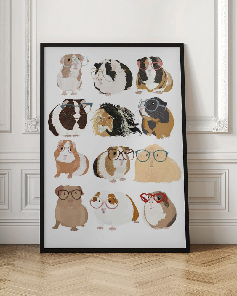 Guinea Pig in Glasses - Poster / Art Print