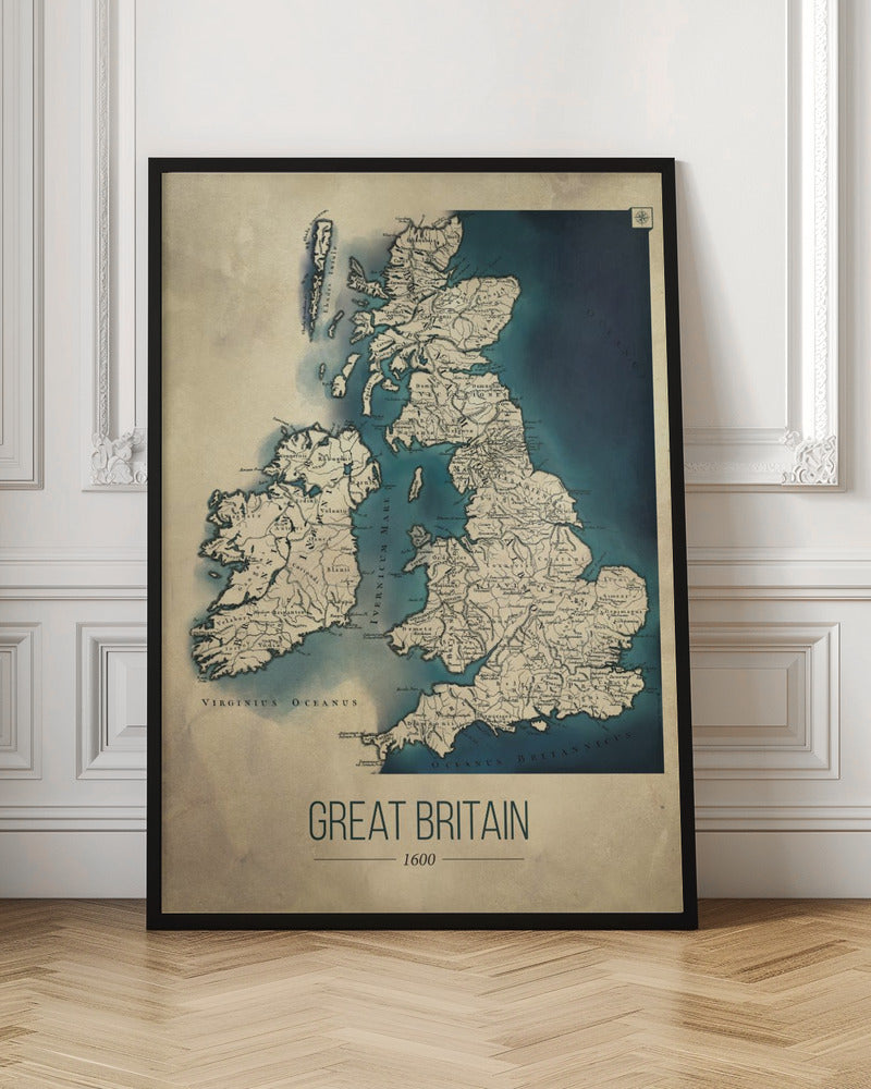 Storbritannien vintagekarta - Poster / Art Print