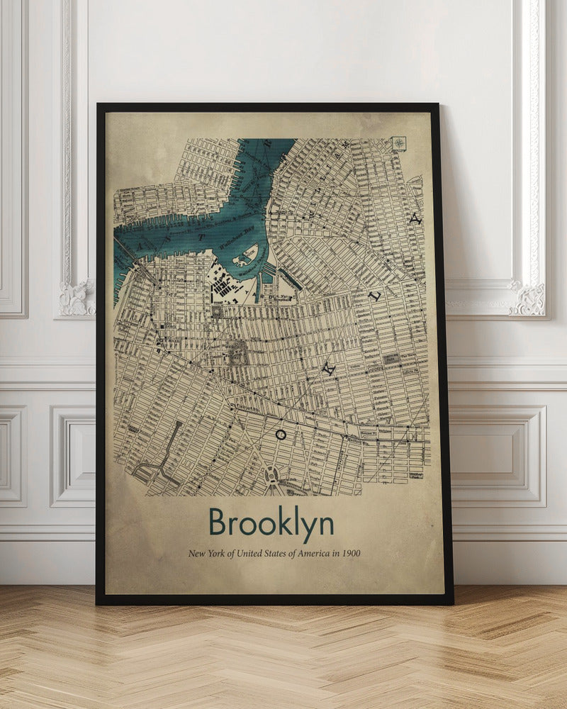Brooklyn karta - Poster / Art Print
