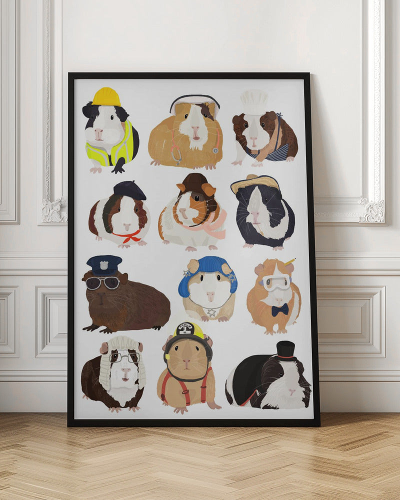 Guinea Pig Working Hr - Poster / Art Print