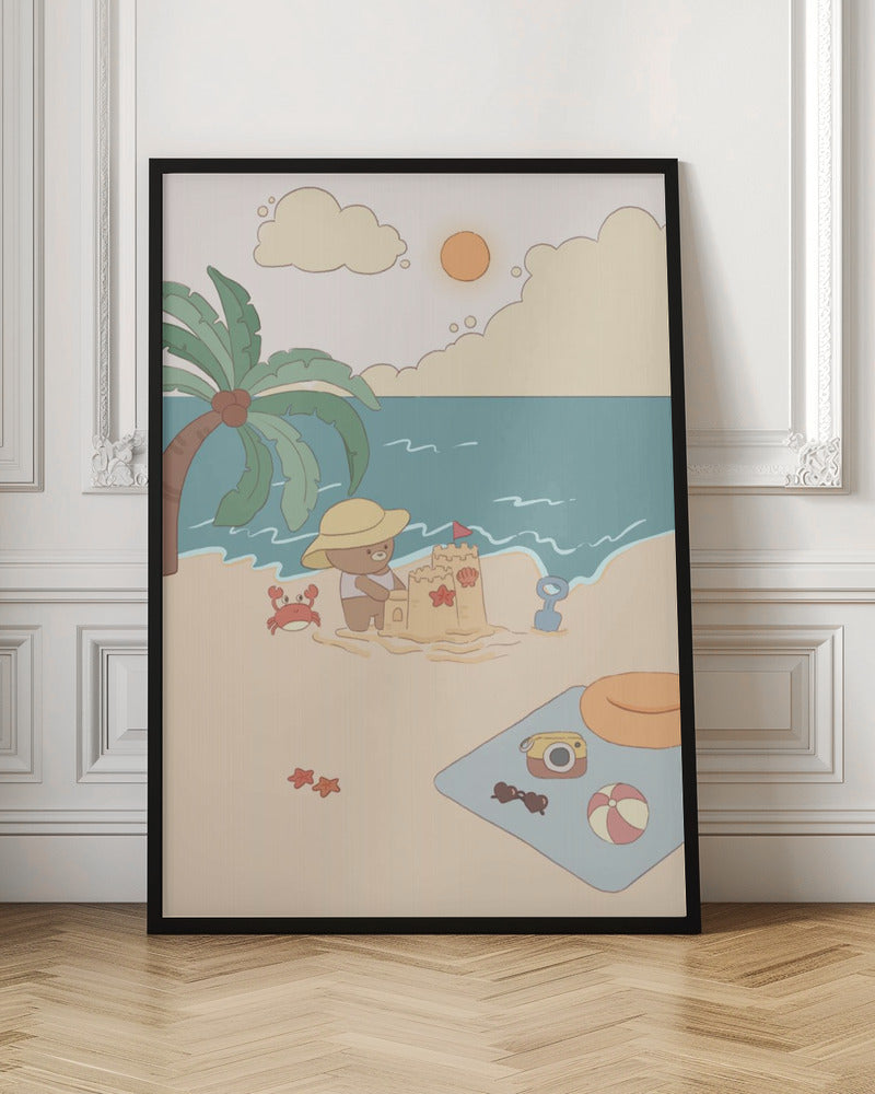 Bear on summer beach - Poster / Art Print