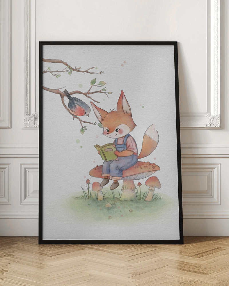 Fox and Bird Illustration - Poster / Art Print