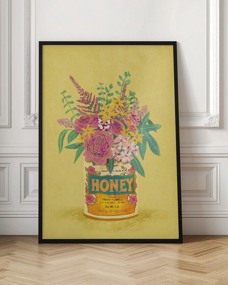 Flowers In a vintage Honey Can - Poster / Art Print