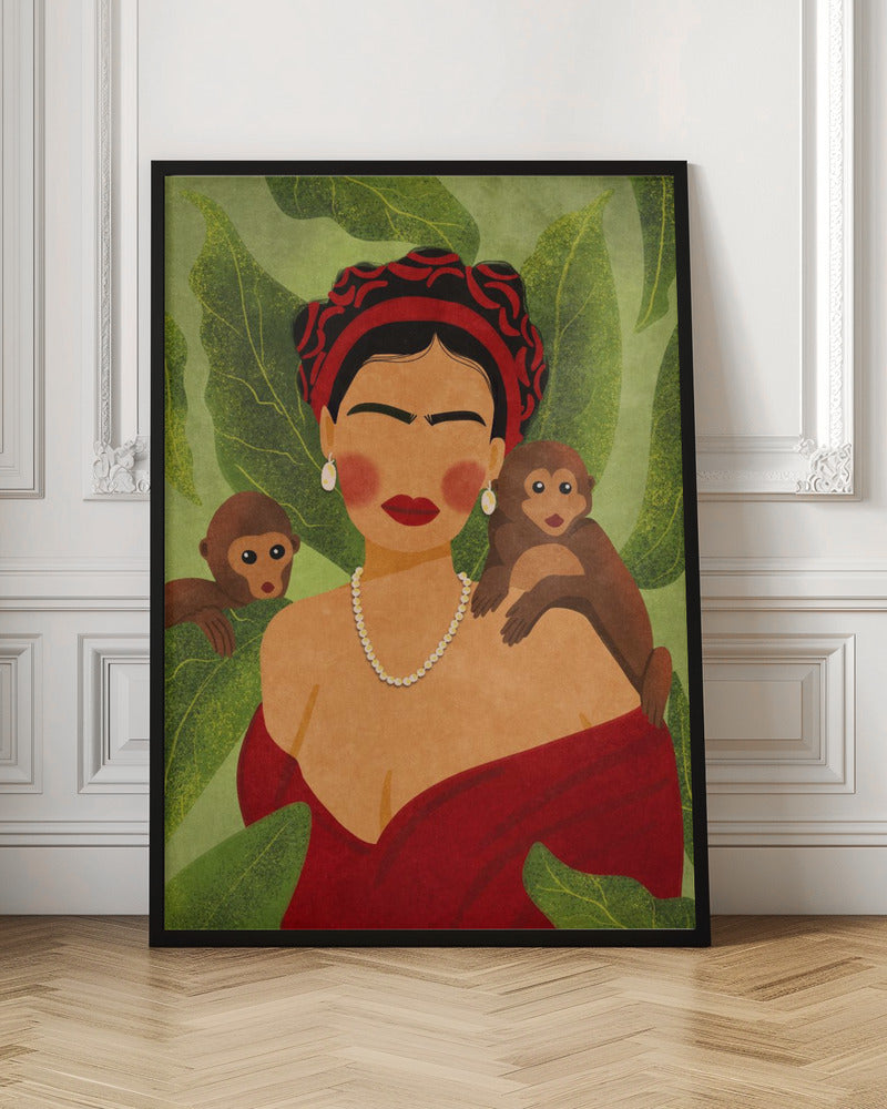 Frida and Monkeys - Poster / Art Print