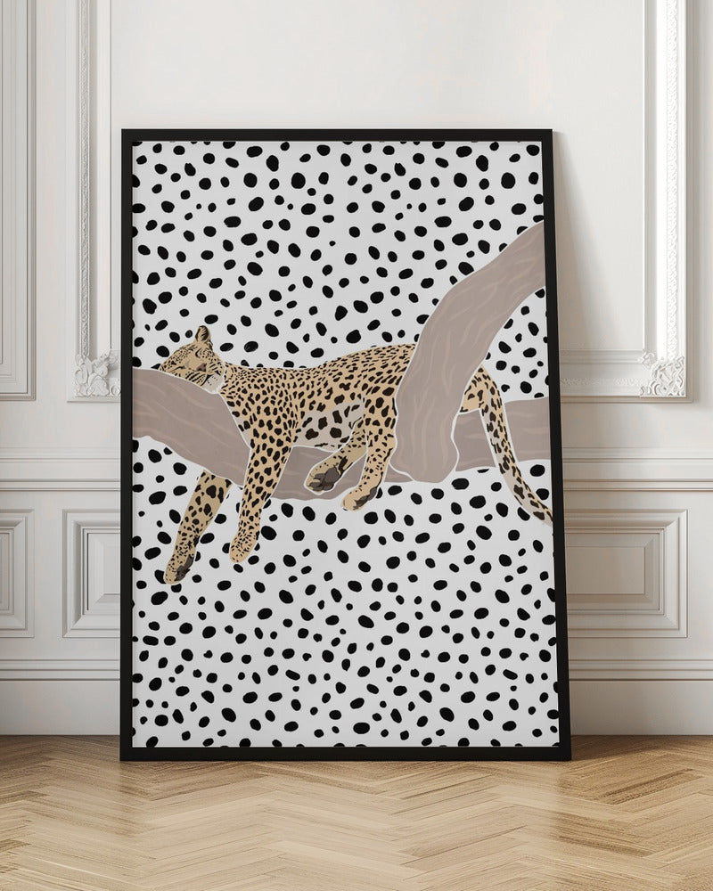 Leopard Sleeping Polkadots - Poster / Art Print